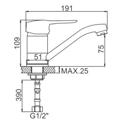 Смеситель для кухни Ledeme H28 L4528B-2