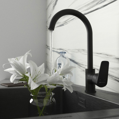 Смеситель для кухни Gross Aqua Evo Matt Black 3118297MB-В02 черный