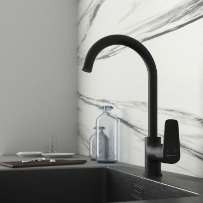 Смеситель для кухни Gross Aqua Evo Matt Black 3118297MB-В02 черный