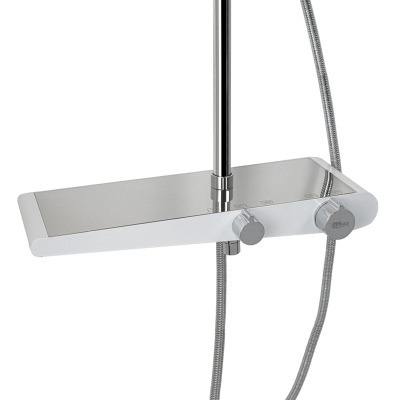 Душевая стойка GFmark 3073 Белый с тропическим душем и смесителем