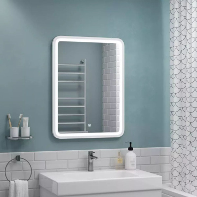 Зеркало для ванной Enjoy ЗЛП562 White 600х800 LED подсветка сенсорный выключатель