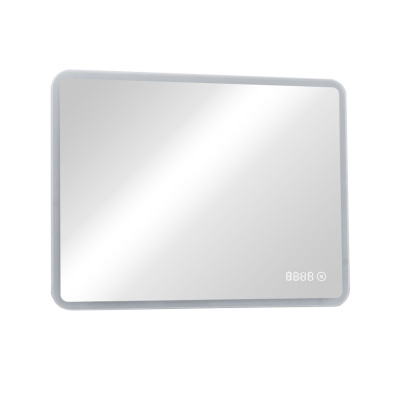 Зеркало для ванной Demure ЗЛП567 800x600 LED подсветка сенсорный выключатель и часами
