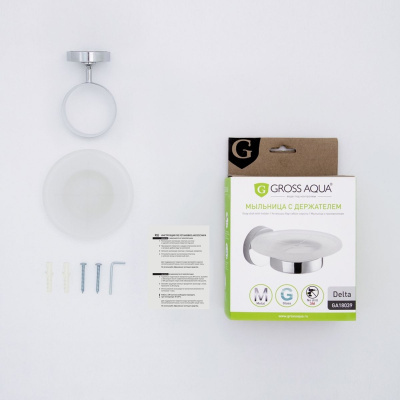 Мыльница для ванной GROSS AQUA Space GA18239 cтеклянная настенная