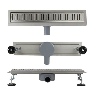 Желоб Санакс линейный, горизонтальный, УЛУЧШЕННЫЙ с зазором под ПЛИТКУ из нерж. стали 500х70 мм 00038