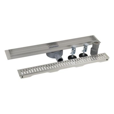 Желоб Санакс линейный, горизонтальный, УЛУЧШЕННЫЙ с зазором под ПЛИТКУ из нерж. стали 500х70 мм 00038