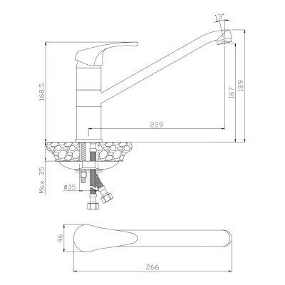 Смеситель для кухни Olive's Avila 02430AV