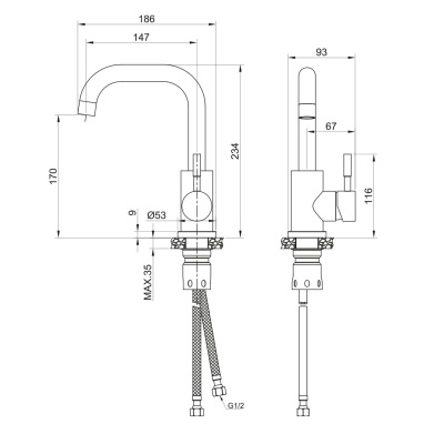 Смеситель для кухни Olive's Balear 13105BL