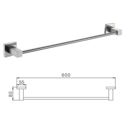 Полотенцедержатель для ванной LEDEME L71801 из нержавеющей стали одинарный