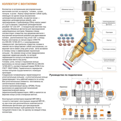 Коллектор регулирующий под углом 45° 1