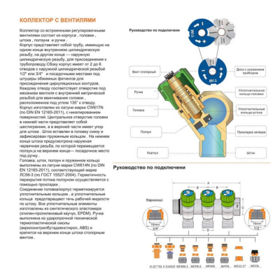 Коллектор регулирующий под углом 45° 3/4