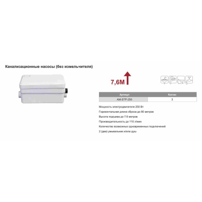 Канализационная установка AquaTIM AM-STP-250 250Вт