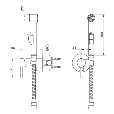 Смеситель для биде Olive's Balear 13141BLB черный
