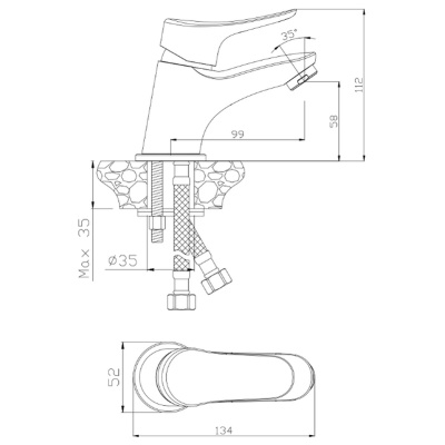 Смеситель для умывальника Olive's Arriba 09100AR