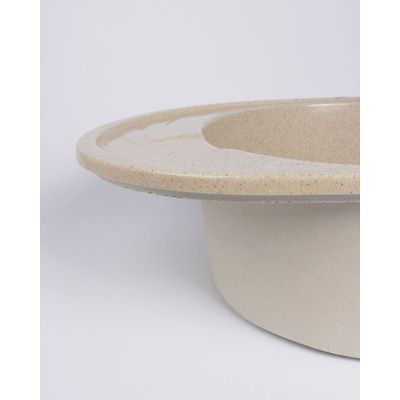 Мойка для кухни врезная Агата AG3C10 бежевая из кварца, 57*46.5 см без сифона