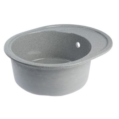Мойка для кухни врезная Агата AG3C3 серая из кварца, 57*46.5 см без сифона