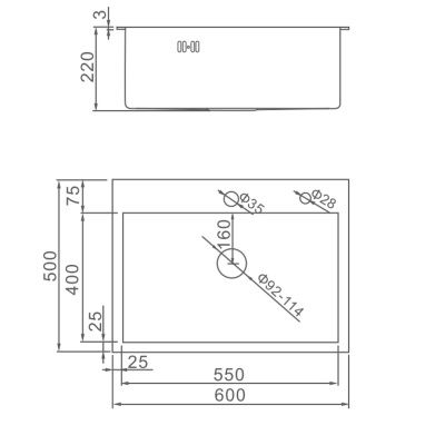 Мойка для кухни врезная GERHANS RK36050 хром из нержавеющей стали, 60*50 см с сифоном
