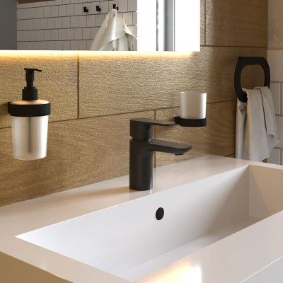 Кольцо для ванны GROSS AQUA Space Matt Black GA18232MB для полотенец