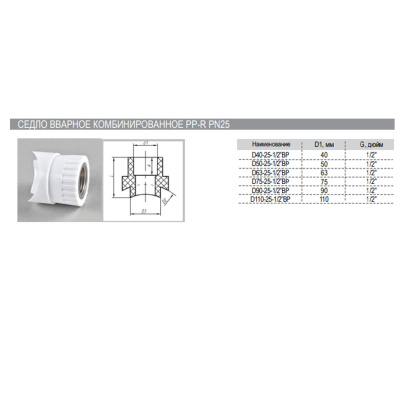 Седло вварное PPR ф90-32 мм РВК 030712