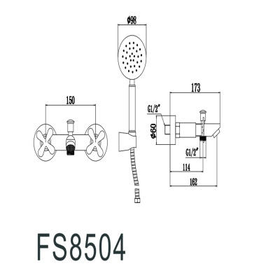 Смеситель для ванны Fmark FS8504 сатин