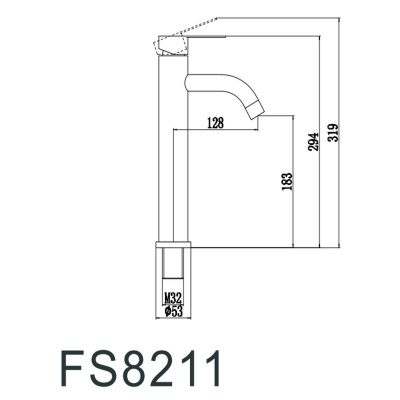Смеситель для раковины Fmark FS8211 с высоким изливом сатин