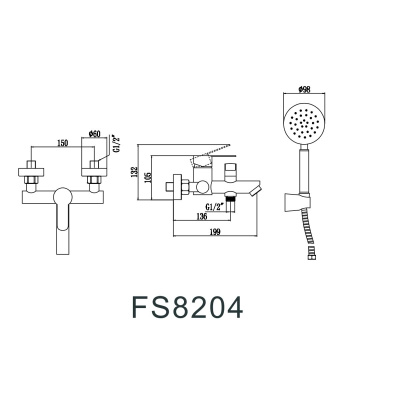 Смеситель для ванны Fmark FS8204H черный