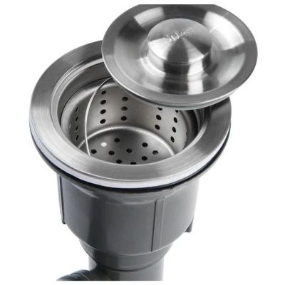 Мойка для кухни врезная GERHANS RK34444B графит из нержавеющей стали, 44*44 см с сифоном