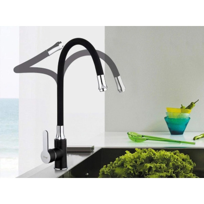 Смеситель для кухни Fashun A4082-7 с гибким изливом черный