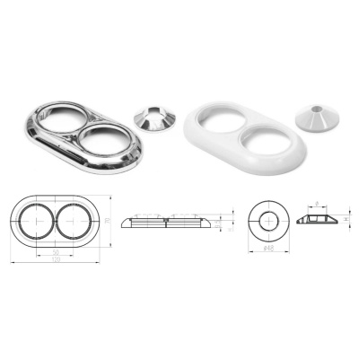 Декоративная накладка пластиковая ф16 мм MCH Chudej KB1016 белая