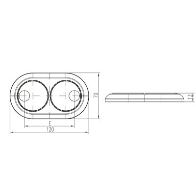 Эксцентричная накладка пластиковая хром ф16 MCH Chudej KCHE016