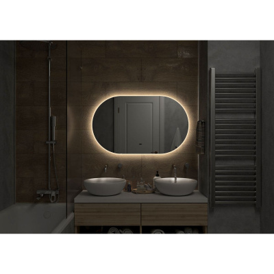 Зеркало Fleur LED 1000х600 с бесконтактным сенсором, теплая подсветка ЗЛП329
