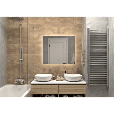 Зеркало Trezhe LED 800х700 с бесконтактным сенсором, теплая подсветка ЗЛП315