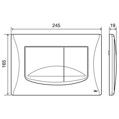 Панель механ. двойная RIVER DUAL хром глянец, пластик, OLI  638504