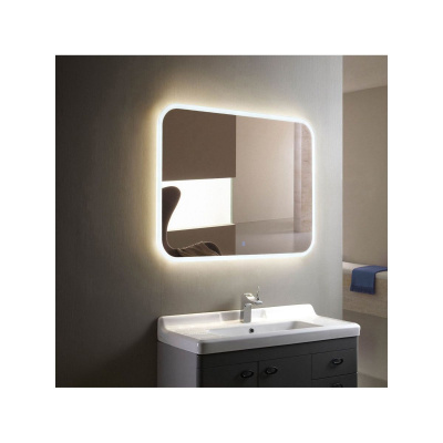 Зеркало Demure LED 900x700 с сенсором и часами ЗЛП1626
