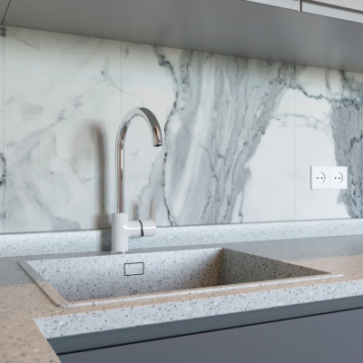 Смеситель для кухни Gross Aqua 3118288СW-В02 Space White Chrome белый