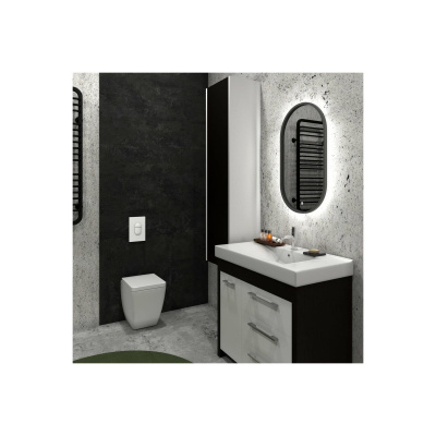 Зеркало Prime Black Led 450*800 в МДФ раме теплая подсветка ЗЛП2209