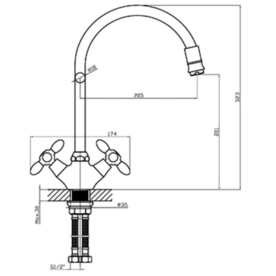 Смеситель для кухни Loffrey LF84310H с гибким изливом