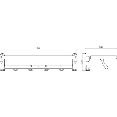 Полка для полотенец Savol S-007099 откидная 60 см