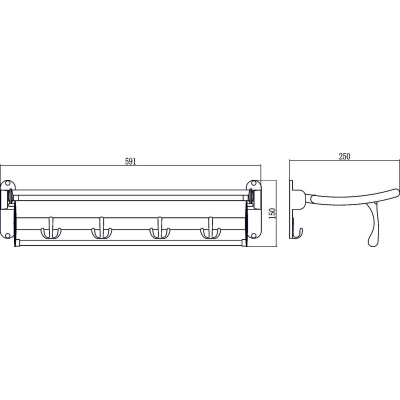 Полка для полотенец Savol S-009099 откидная 60 см