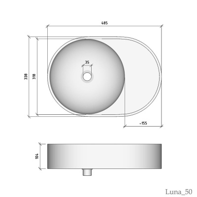 Раковина Madera Luna 50 550*215*410 мм