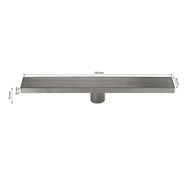 Желоб Санакс 500х68 мм 40048 из нержавеющей стали вертикальный, крышка решетка, с сухим затвором