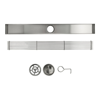 Желоб Санакс 600х68 мм 40049 из нержавеющей стали вертикальный, крышка решетка, с сухим затвором