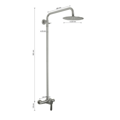 Стойка душевая MAGNUS 9193 из нержавеющей стали (5)