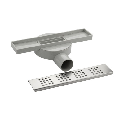 Желоб сливной для душа MAK 31041 из нержавеющей стали 300х60 мм пластик АБС, линейный, горизорнтальный