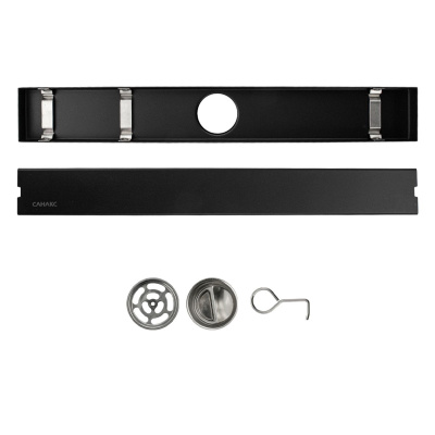 Желоб Санакс 30035 Графит 500х70 мм из нержавеющей стали линейный, вертикальный с зазором под плитку