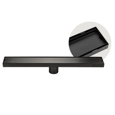 Желоб Санакс 30035 Графит 500х70 мм из нержавеющей стали линейный, вертикальный с зазором под плитку