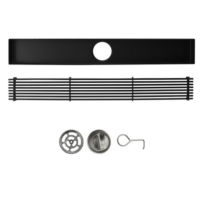 Желоб Санакс 40044 Графит 500х70 мм из нержавеющей стали линейный, вертикальный с зазором под плитку