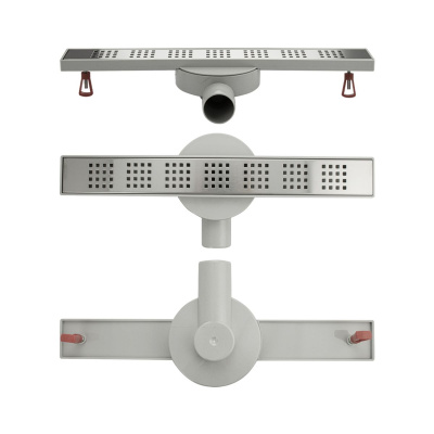 Желоб сливной для душа MAK 51041 из нержавеющей стали 500х60 мм пластик АБС, линейный, горизорнтальный