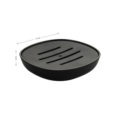 Мыльница настольная Санакс 29037 черная, пластиковая