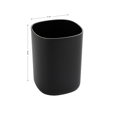 Стакан для зубных щеток Санакс 29036 черный, пластиковый
