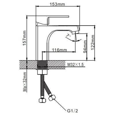 Смеситель для раковины Эверест B10-0277 Белый